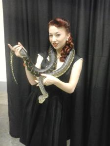 Yours truly holding Gomez, Emerald Mamba's beautiful python. 