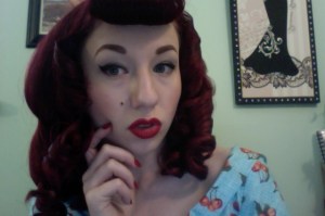 Hair once curlers are removed.