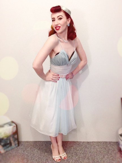 My beautiful dress and accessories from Momo's Vintage! 