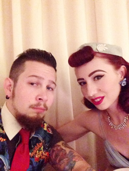 A photo together after our beautiful dinner at Modo Mio. 