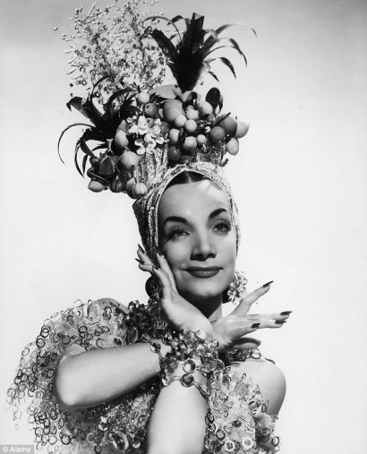 Carmen Miranda with a fruity headpiece! 